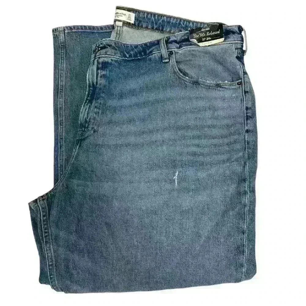 NWT Abercrombie & Fitch 90’s Relaxed Jeans Plus Size 37 - Picture 1 of 5